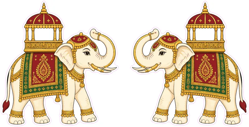 Mirrored elephant pair by Plush Creative Studio, Kota